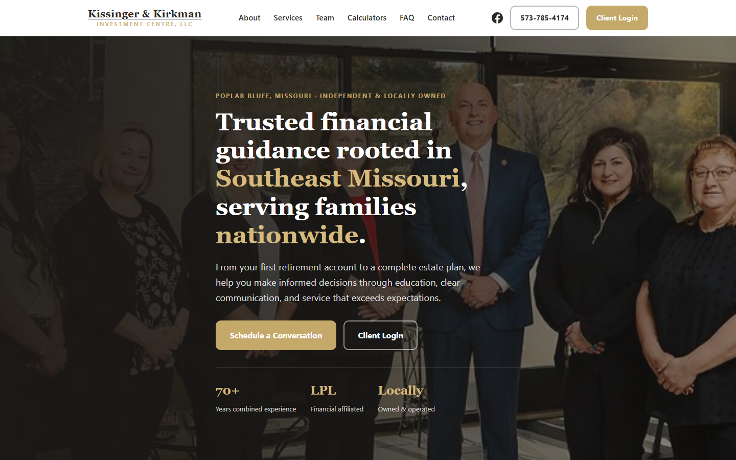 Kissinger & Kirkman Financial website