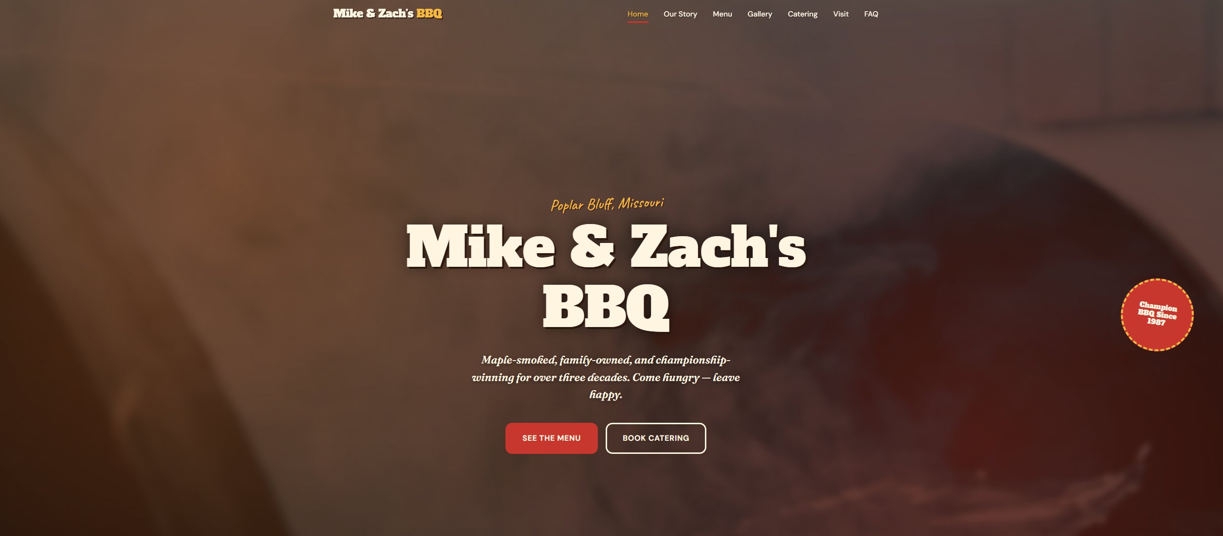 Mike & Zach's BBQ 2026 redesign